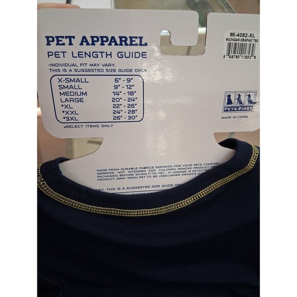 NEW! Michigan Wolverines Pet T-Shirt, Size XL - Picture 5 of 5